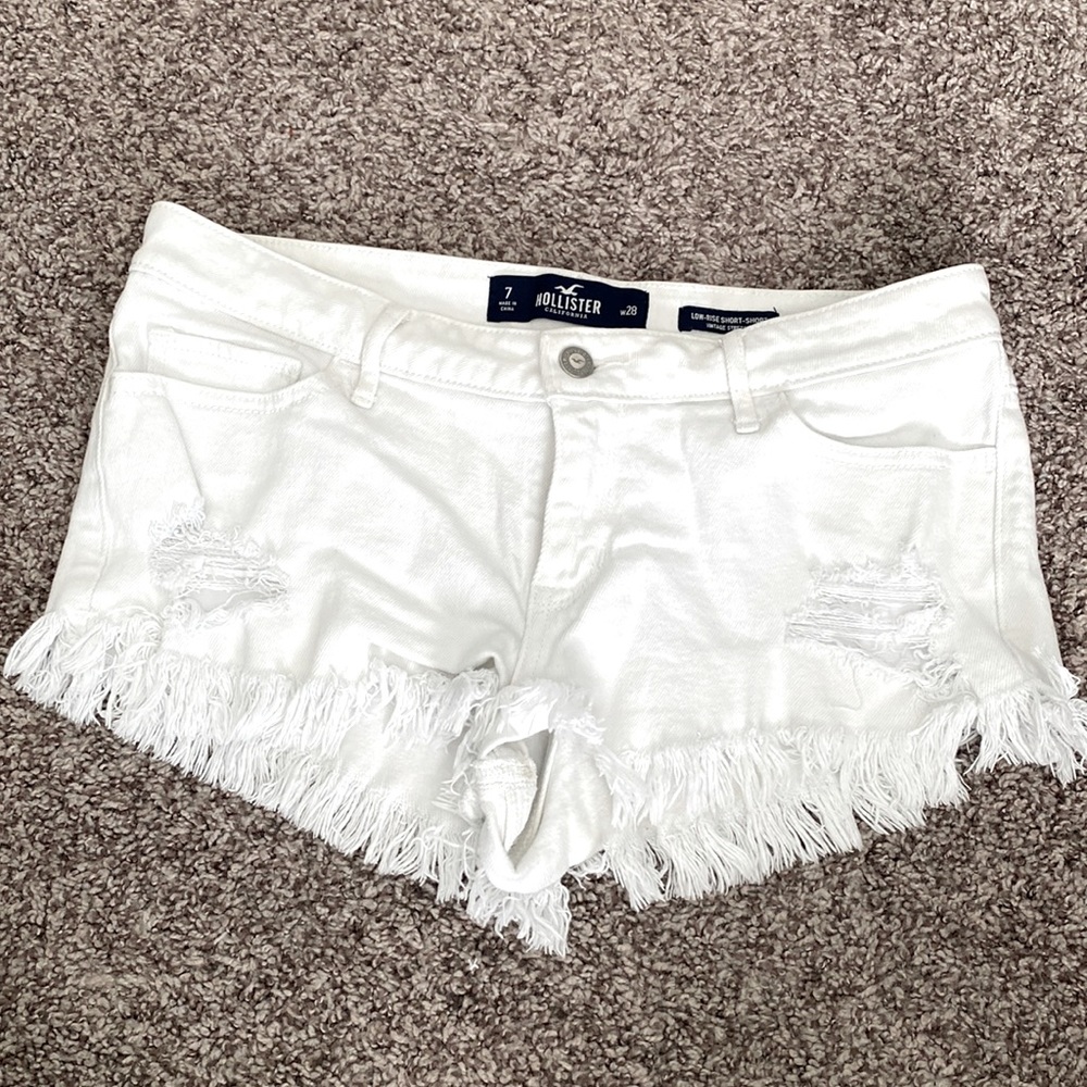 Hollister White Denim Shorts